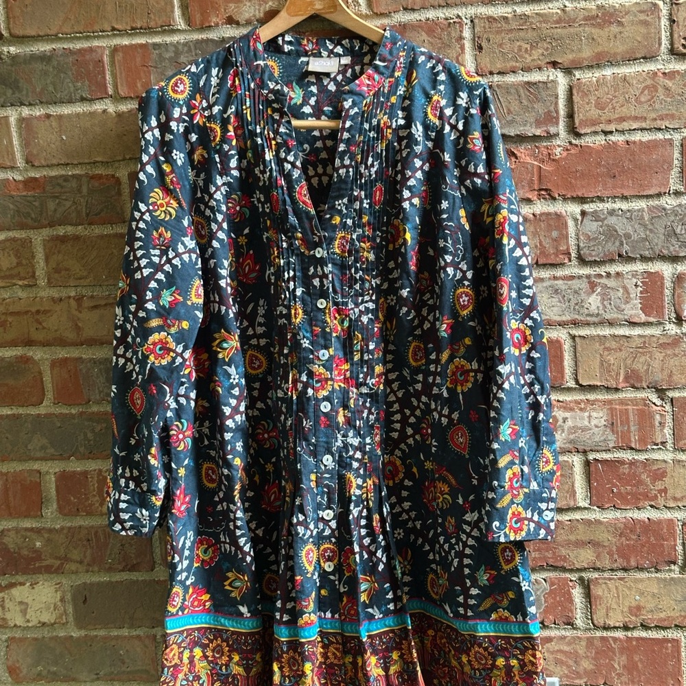 EShakti Cotton Block Print Tunic  - 1X/18W